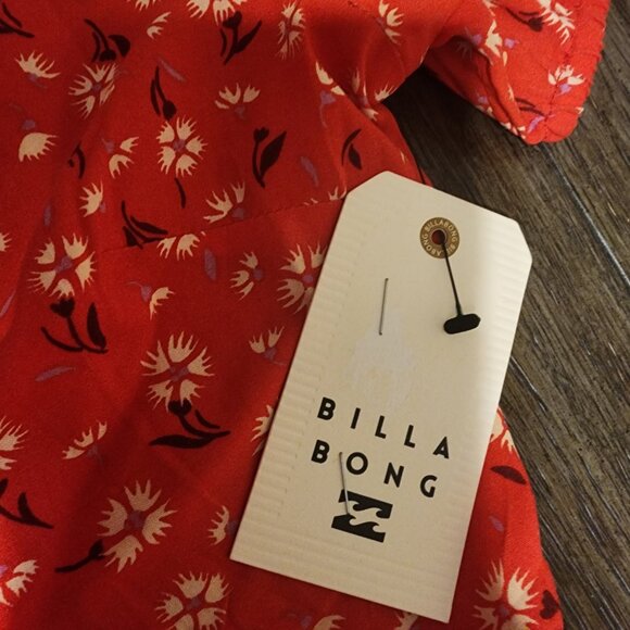 Billabong Hot Tropics Mini Wrap Dress NWT Red Floral XS - Picture 5 of 10